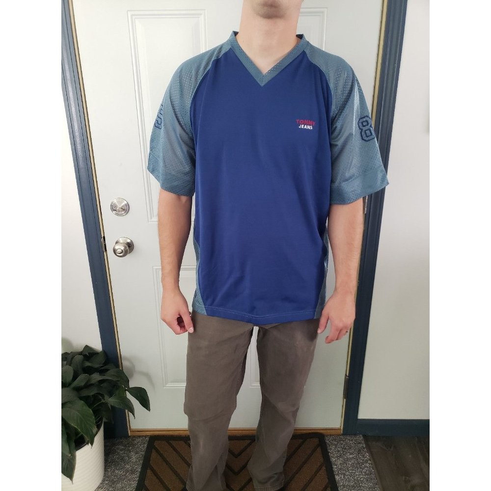 Tommy Jeans Blue and Green Jersey Tee
